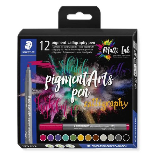 Staedtler Kalligrafi pens - Pigment Arts assorteret - 12 stk